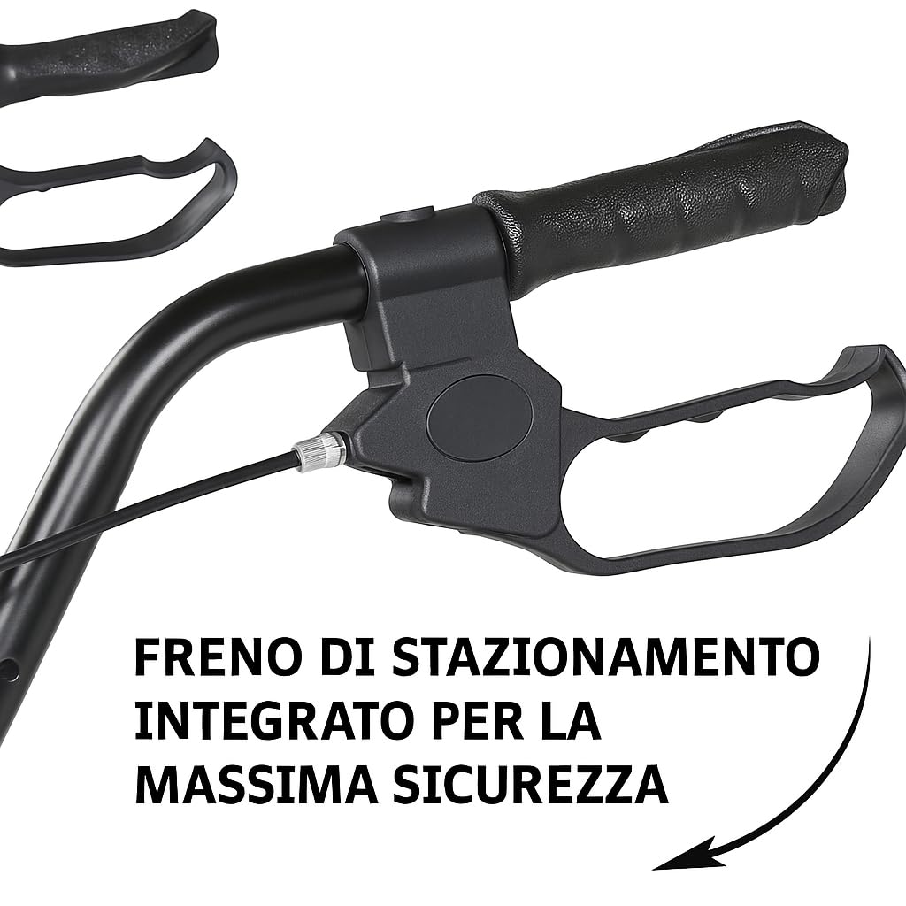 App Life Deambulatore per Anziani Leggero Pieghevole in Acciaio - Dispositivo Medico di Classe I - Regolazione Altezza - Sedile Imbottito Blu
