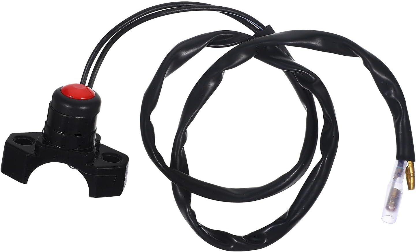 Motorcycle Handlebar Kill Stop Switch with Red Self-Reset Horn Button for Dirt Bikes Off Switch Replacement Part