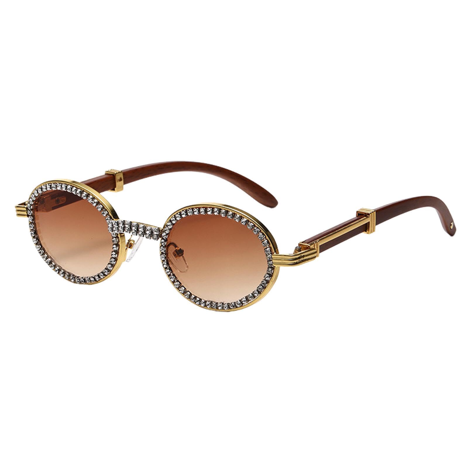 Lunettes de soleil de luxe contre éblouissement avec strass mode - 4