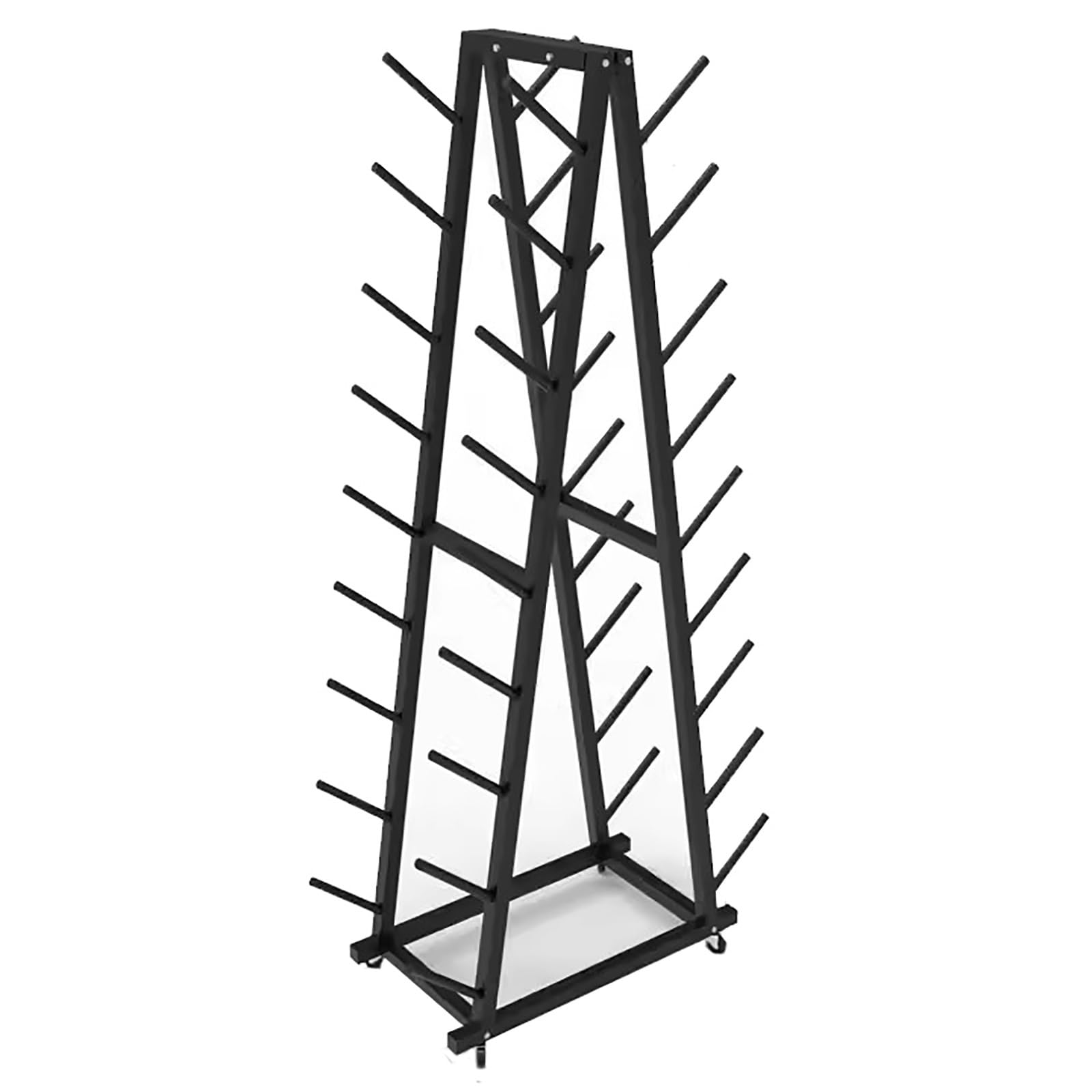 Supporto portaoggetti per Palestra Domestica, Mobile, di Grande capacità, per tappetini da Yoga, Organizer per Allenamento in Palestra Domestica, Supporto espositivo in a（Black-8 Tier）