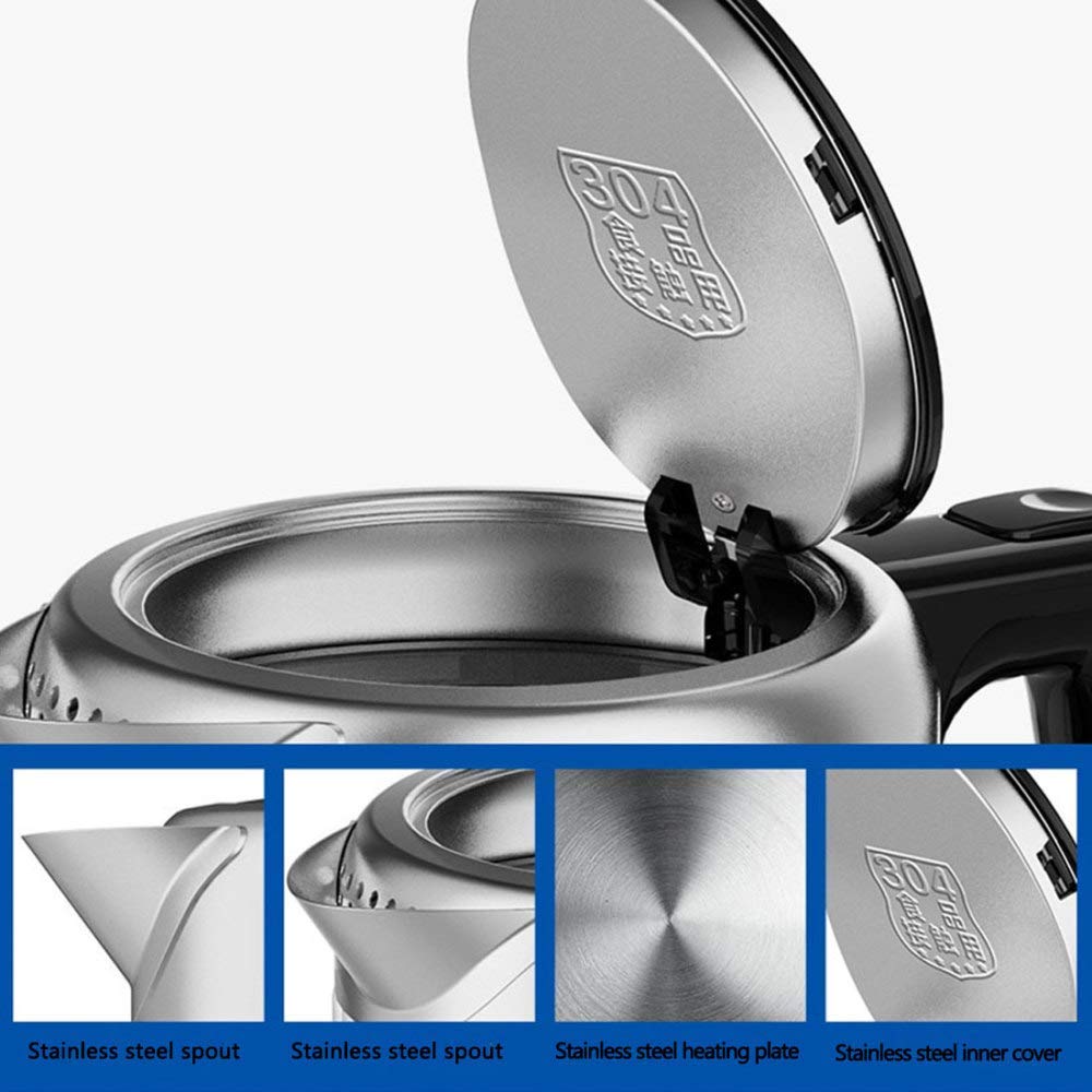 -Bollitore elettrico in vetro, bollitore con controllo della temperatura da 1,8 litri, luce a LED, bollitore senza fili, spegnimento automatico, 100% senza Bpa, bollitore per caffè, tè, caffè