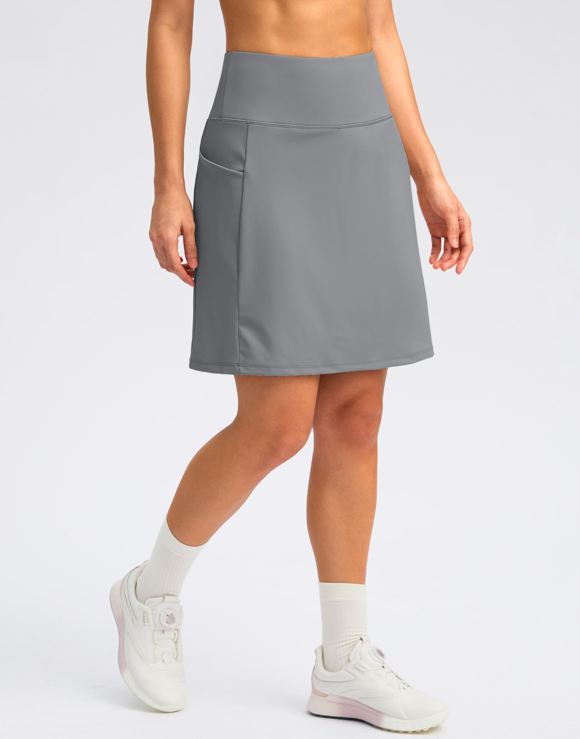 SANTINY Jupe-short de golf pour femme avec 4 poches taille haute de 45,7 cm