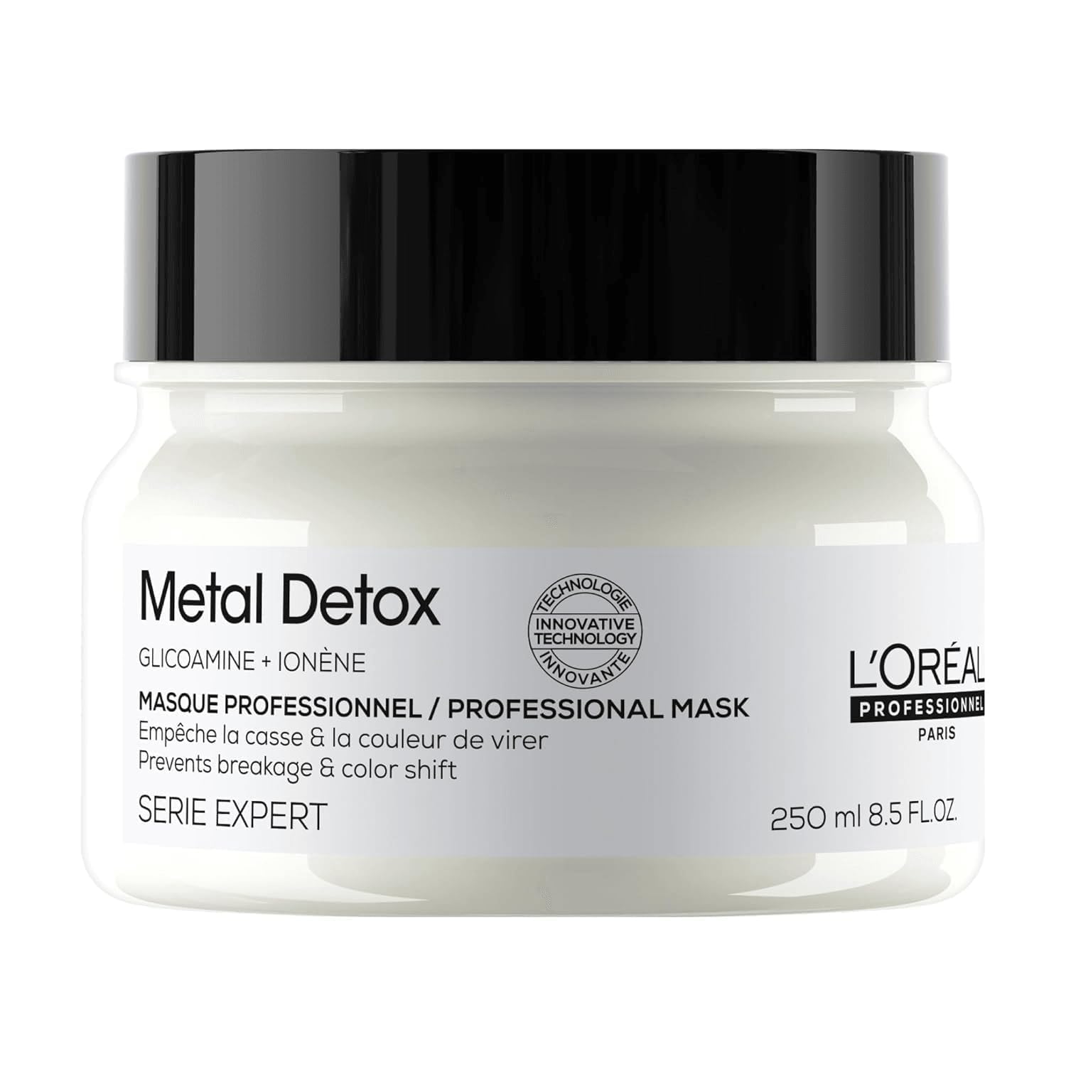 L’Oréal Professionnel | Metal Detox Mask | For Soft & Shiny looking hair | For Colored, Damaged & All Hair Types | Hard Water-Resistant | With Glicoamine | SERIE EXPERT | 250ml