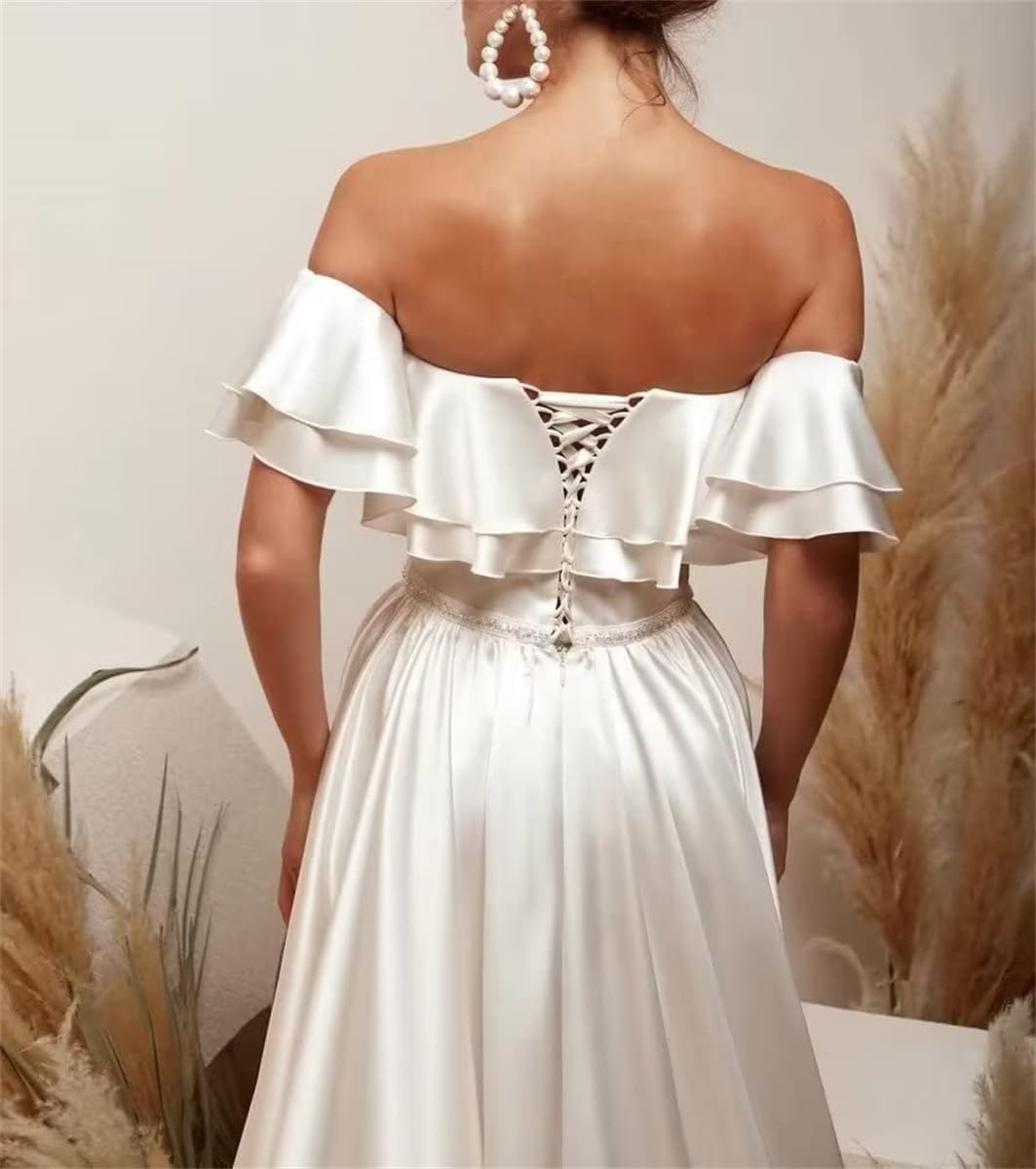 Suknia Ślubna Dla Gości Szyfonowa Długość Do Podłogi Suknia Wieczorowa Off Shoulder Sweetheart