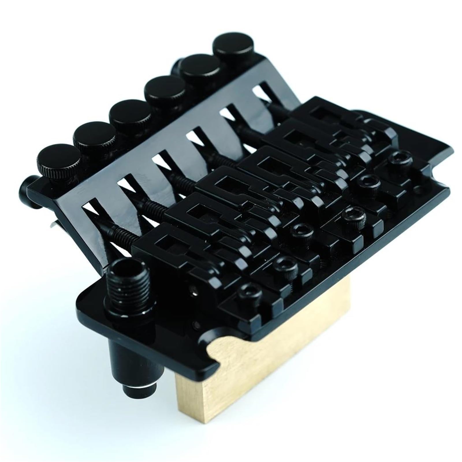 Mostek Gitarowy Podwójna Mosiężna Podstawa Tremol 6 Strunowa Gitara Elektryczna Podwójny Mostek Blokujący R2 42mm/R3 43mm Nakrętka Trwała(Black R2)