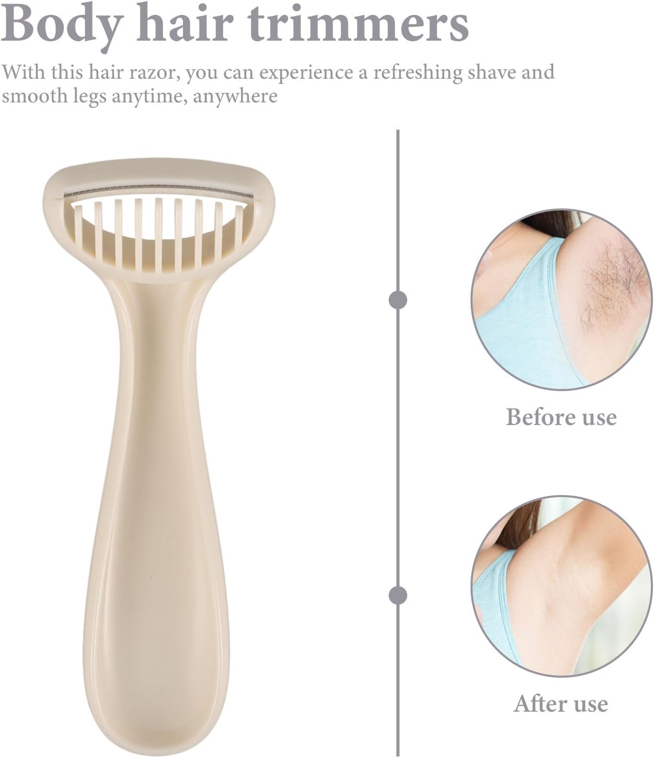 Body Hair Trimmer Manual Hair Remover for Women Stainless Steel Shaver Portable Tool for Arms Legs Armpits Full-Body Use