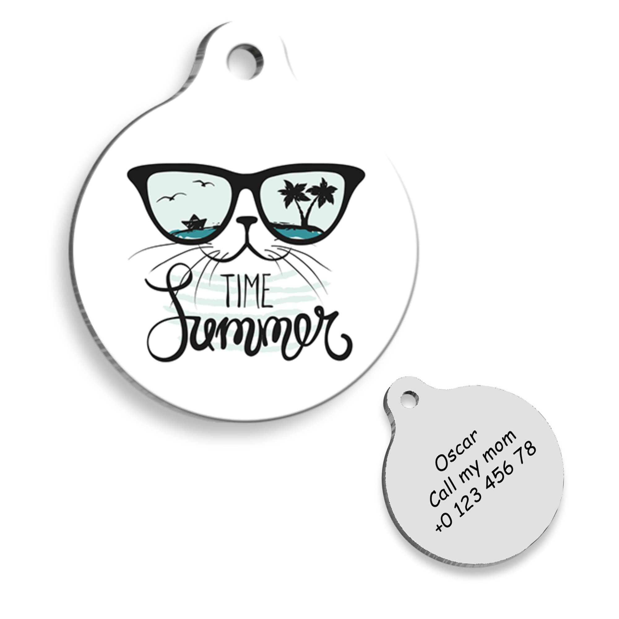 The Summer Personalized Cat Tag - Custom Name Tag - ID Tag for Dog & Cat - Customized Pet Tags - Dog & Cat Name id Tag - Dog Name Tag - Engraved Dog Tag