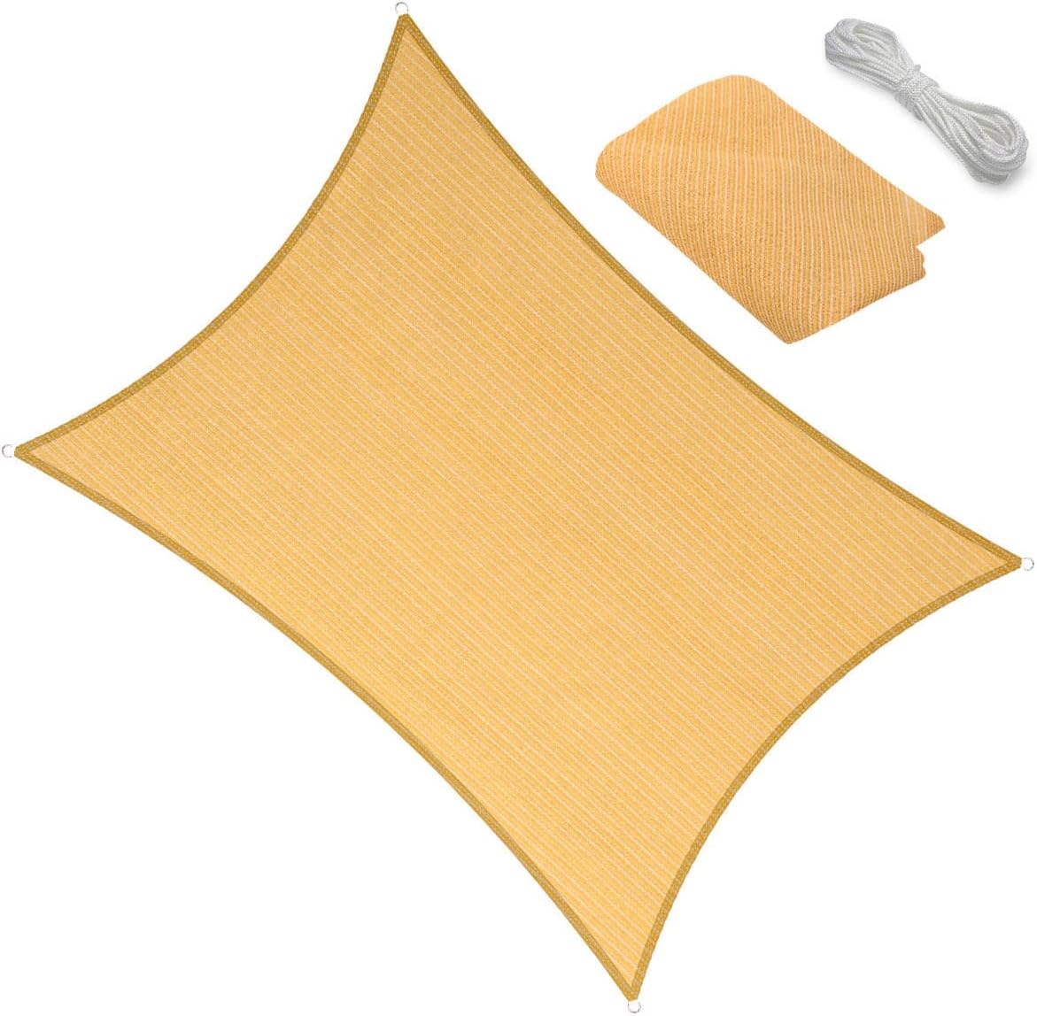 20' x 21' Sun Shade Sail Canopy Awning Permeable Fabric Pergola Cover, for Outdoor Patio Lawn Garden Backyard Carport, Yellow