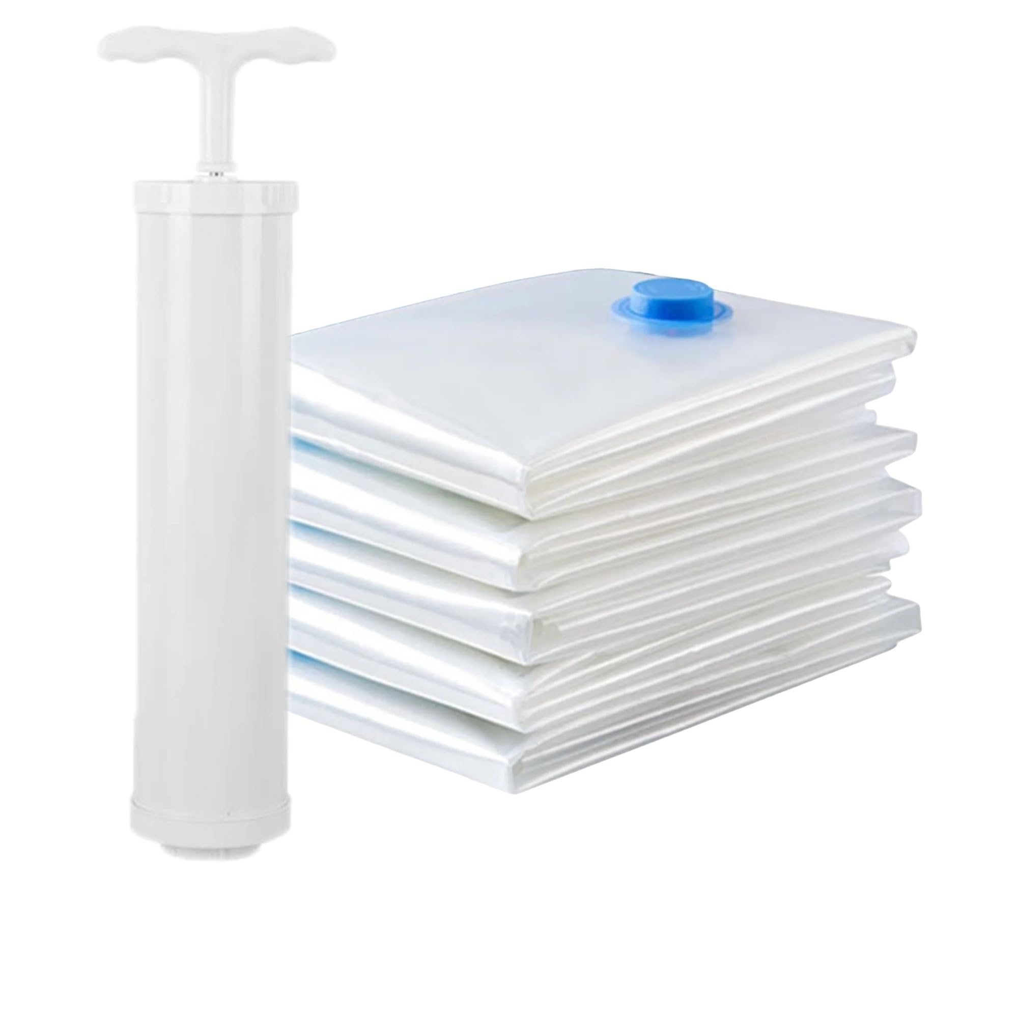 Sacchetti Sottovuoto Confezione di sacchetti sottovuoto diverse dimensioni con pompa, grandi for traslochi, organizer, salvaspazio for vestiti Per Coperte Lenzuola Piumoni Cuscini(8 Combo with Pump)