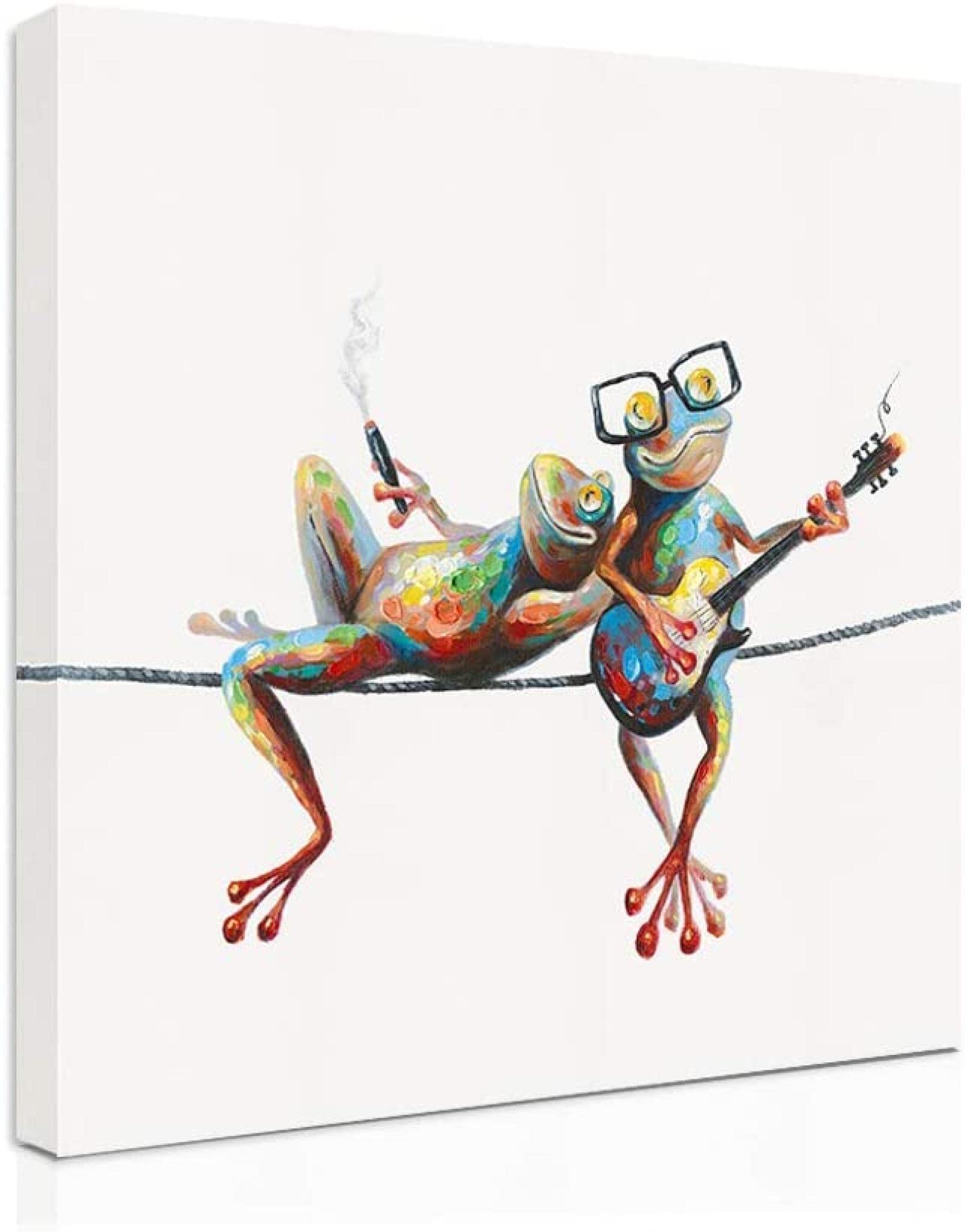 壁に取り付けられた油絵ハッピーグラスカエル抽象画 壁に取り付けられた油絵ハッピーグラスカエル抽象画 【公式通販】