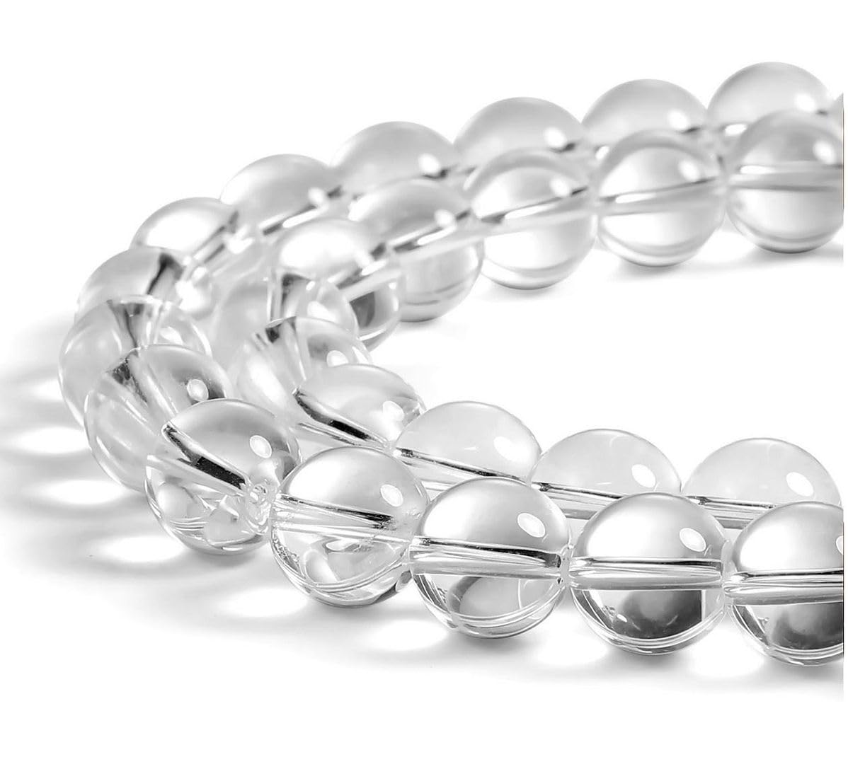 45pcs Adabele Lab Created Clear Crystal White Quartz Gemstone 8mm Round Beads