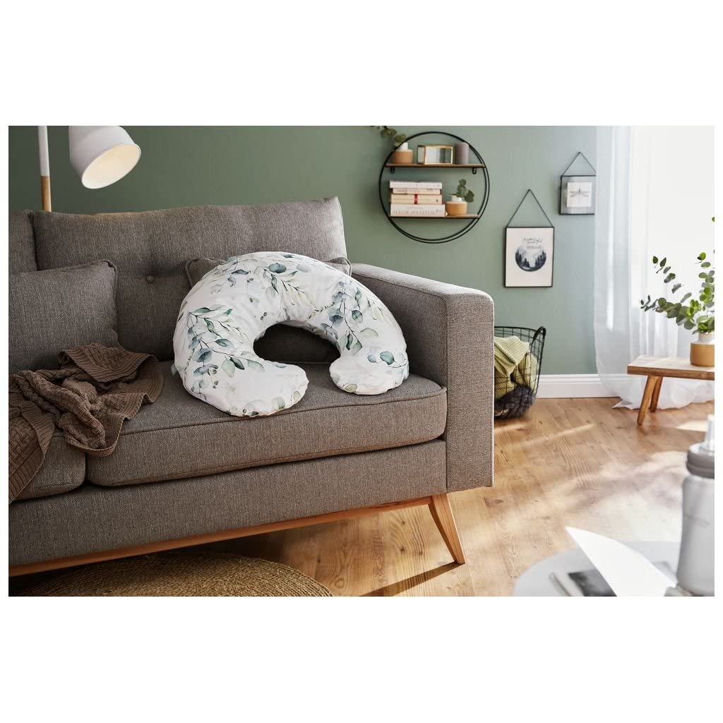 Rotho Babydesign Coussin d'Allaitement Mini, 180 x 33 cm, Dès 0 mois, Lavable en machine, Hypoallergénique, Natural Leaves