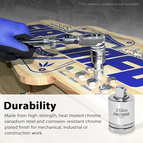 Miniatura 4 de FIRSTINFO F3216CC - Llave de tapa de filtro de aceite de motor de 25 Nm, adaptador limitado de par de torsión, gira la llave de trinquete