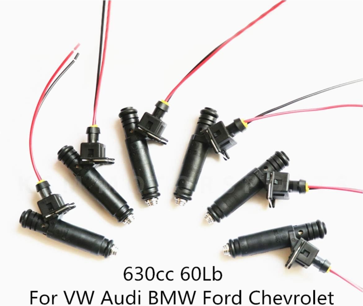 Set of 6Pcs 630cc EV1 60Lb Fuel Injectors Fits For VW Audi BMW Ford Chevrolet L67 power SSEi