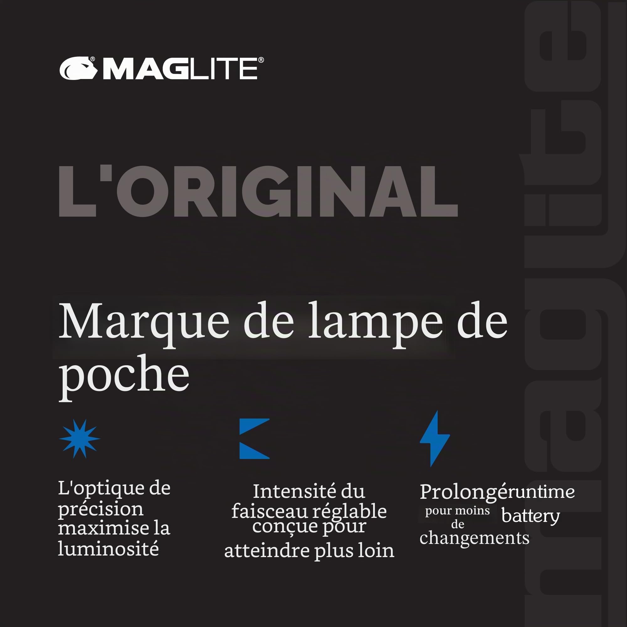 Mag-Lite Lampe torche Maglite LED ML25LT 3 piles Type C 21,8 cm - Noir ML25LT-S3016 10 x 15 x 20 cm