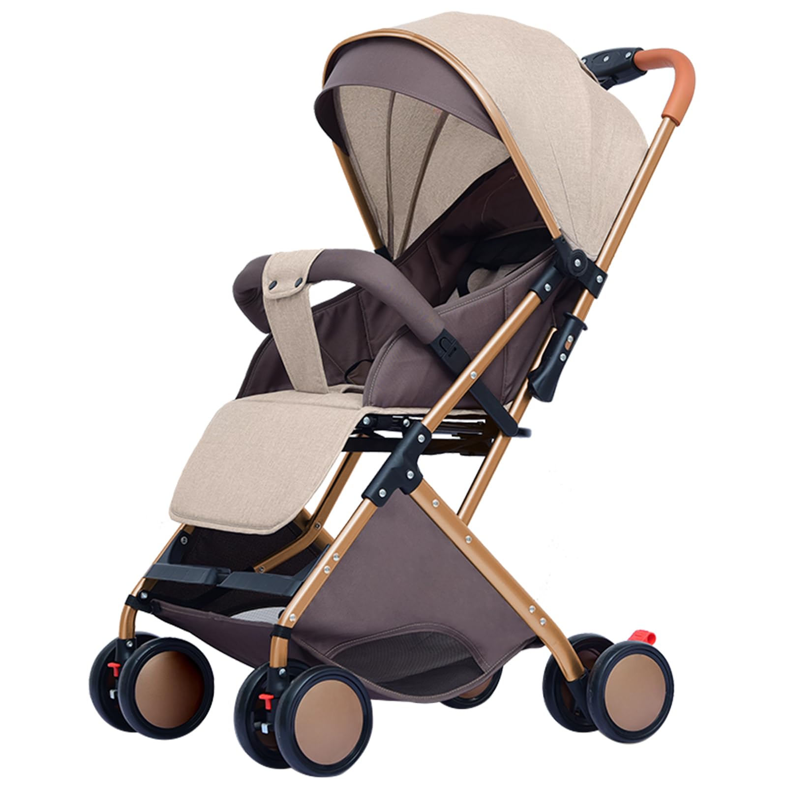MUL-BHERRAMIENTA Sillita de paseo bebe ultracompacto de 0 a 6 años, silla ligera paseo de viaje con arnés de seguridad de 5 puntos, Plegado compacto y reclinable, Con bolsillos y visera sombrilla