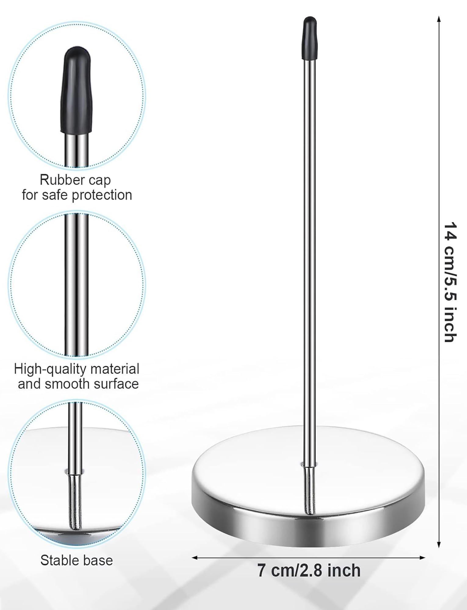 Soporte de aluminio for tickets de pedidos de restaurante, 2 unidades, expositor de pared for organizar recibos y pedidos en cocinas, bares y cafeterías.(80cm)