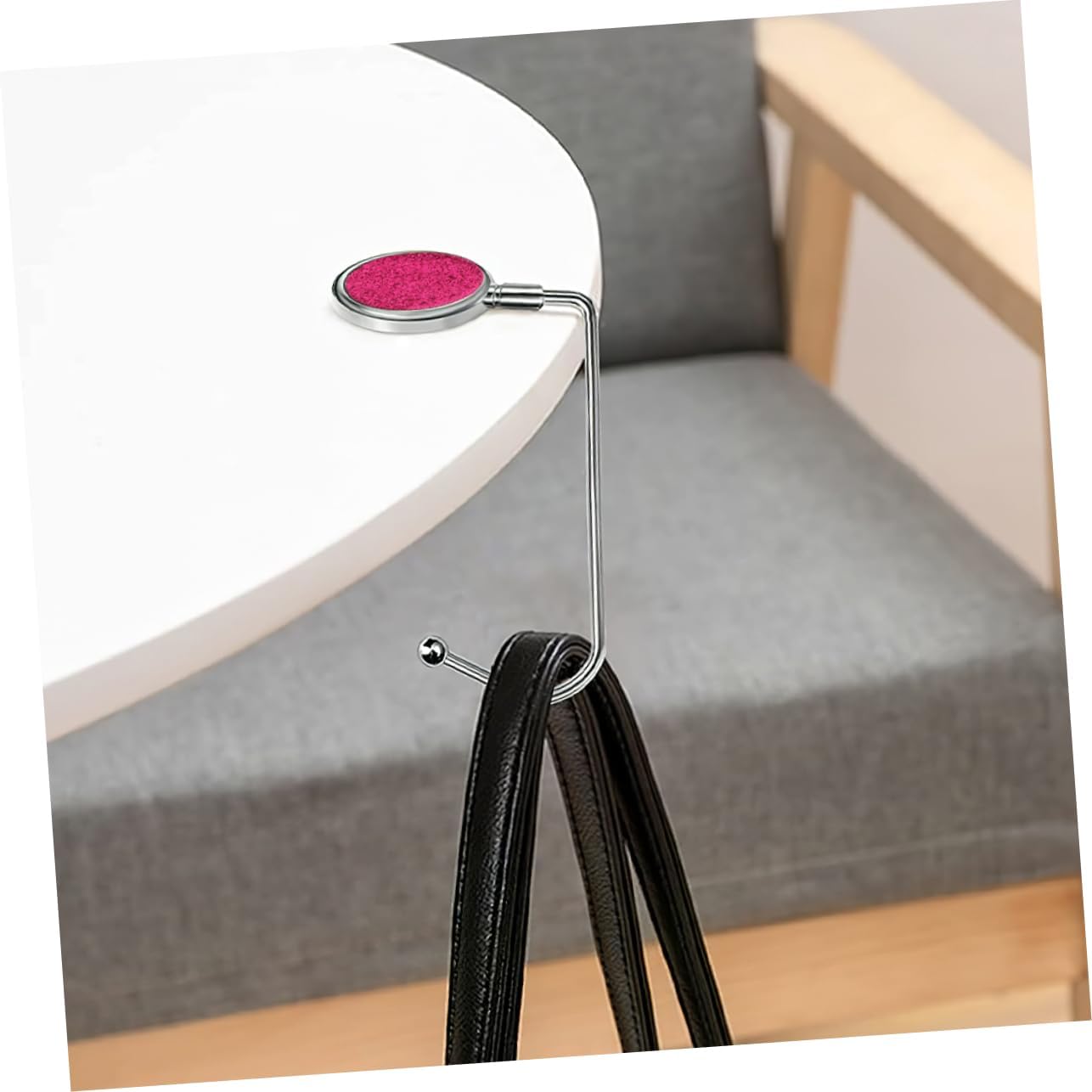 VALICLUD 2pcs Table Purse Holder Hook Durable Desk Bag Hanger for Backpacks Handbags Easy to Clean Travel-Friendly with Protective Padding Organizing Bags at Home The Go