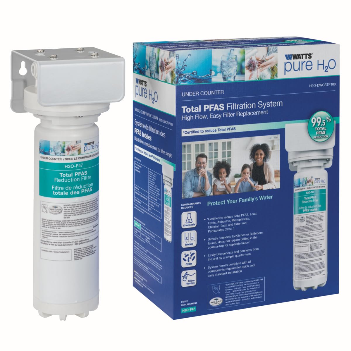 Watts Premier H2O-DWCBTP100 Single-Stage Total PFAS Reduction Under Counter Water Filtration System Reduces Forever Chemicals High Flow Rate — view 4