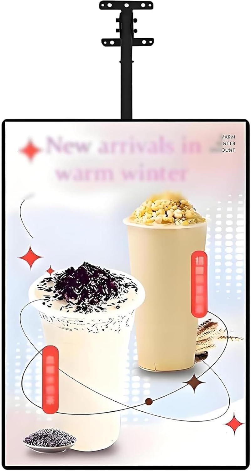 LED Menu Board - Slim Snap Frame LED Light Box for Restaurants and Cafes, Wall Mounted Backlit Display, Vertical Screen