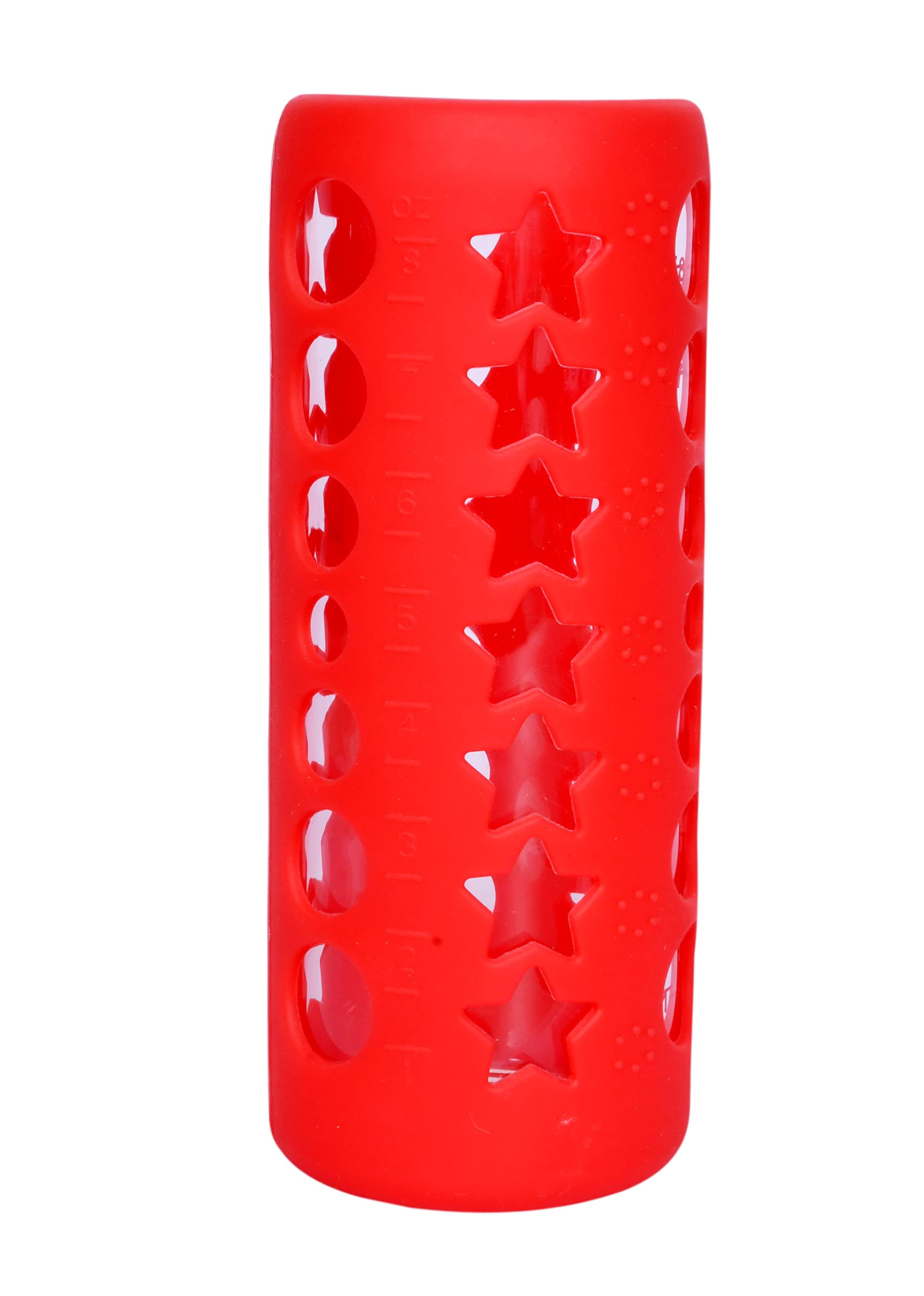 THE LITTLE LOOKERS Baby Feeding Bottle Silicone Warmer Cover/Sleeve Holder/Insulated Protection for Newborns/Infants/Babies (Red, 240ml)