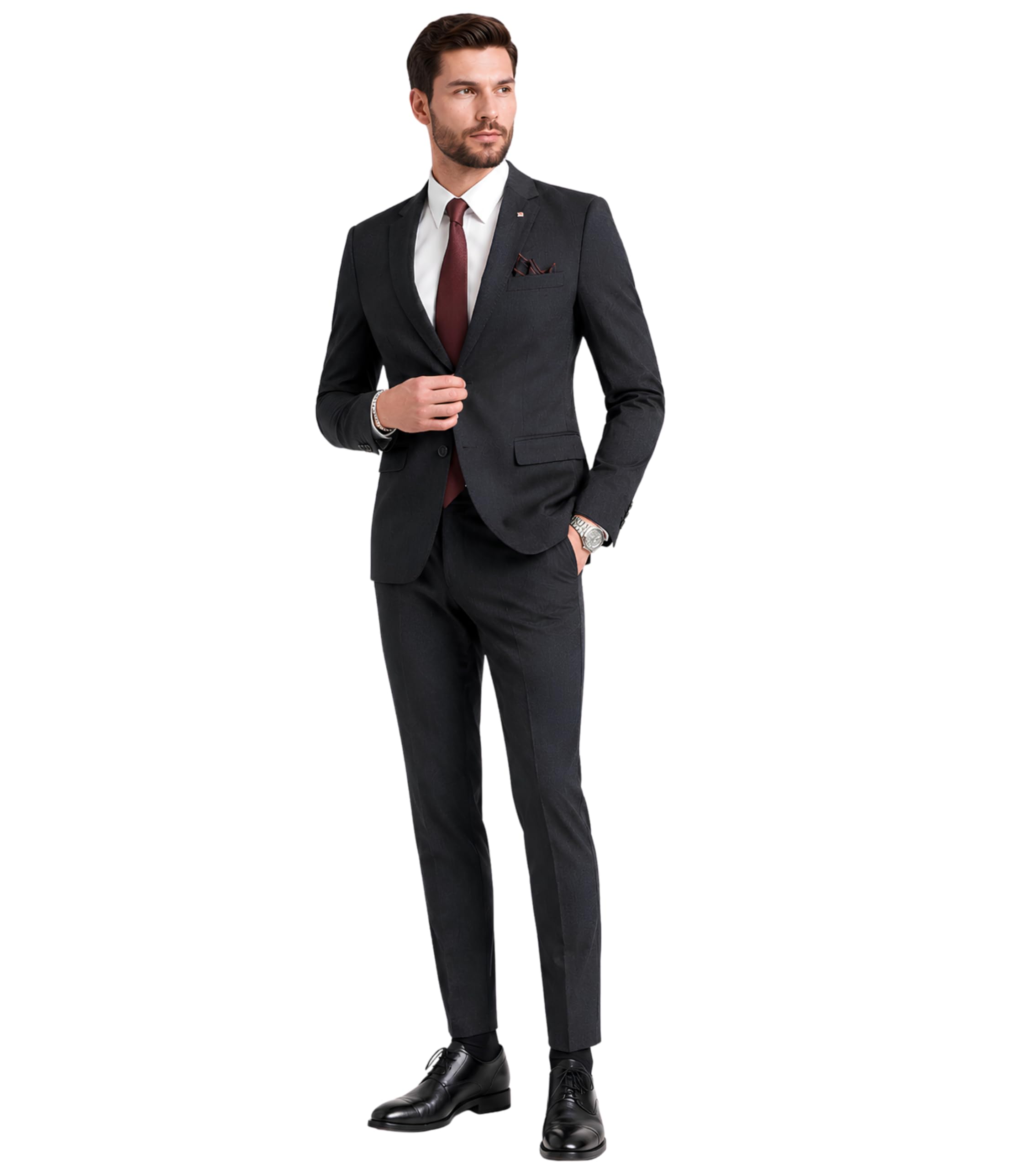 l'monte Imported 3 Piece Suit Blazer for Men Formal Slim Fit Two Button Closure Coat Vest & Pant Set for Business and Wedding Party-picture-37