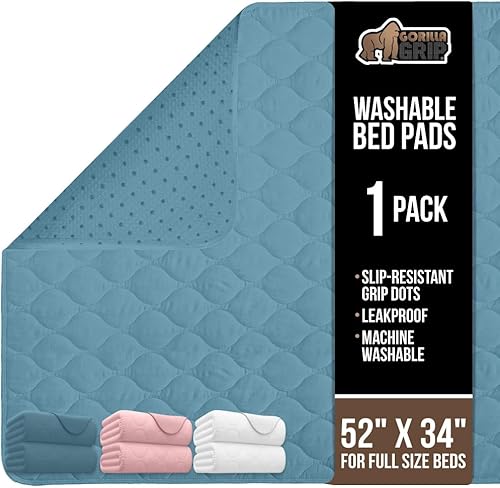 Miniatura 16 de GORILLA GRIP Almohadillas lavables, impermeables, reutilizables, de gran absorción, para incontinencia, a prueba de fugas, protector antideslizante