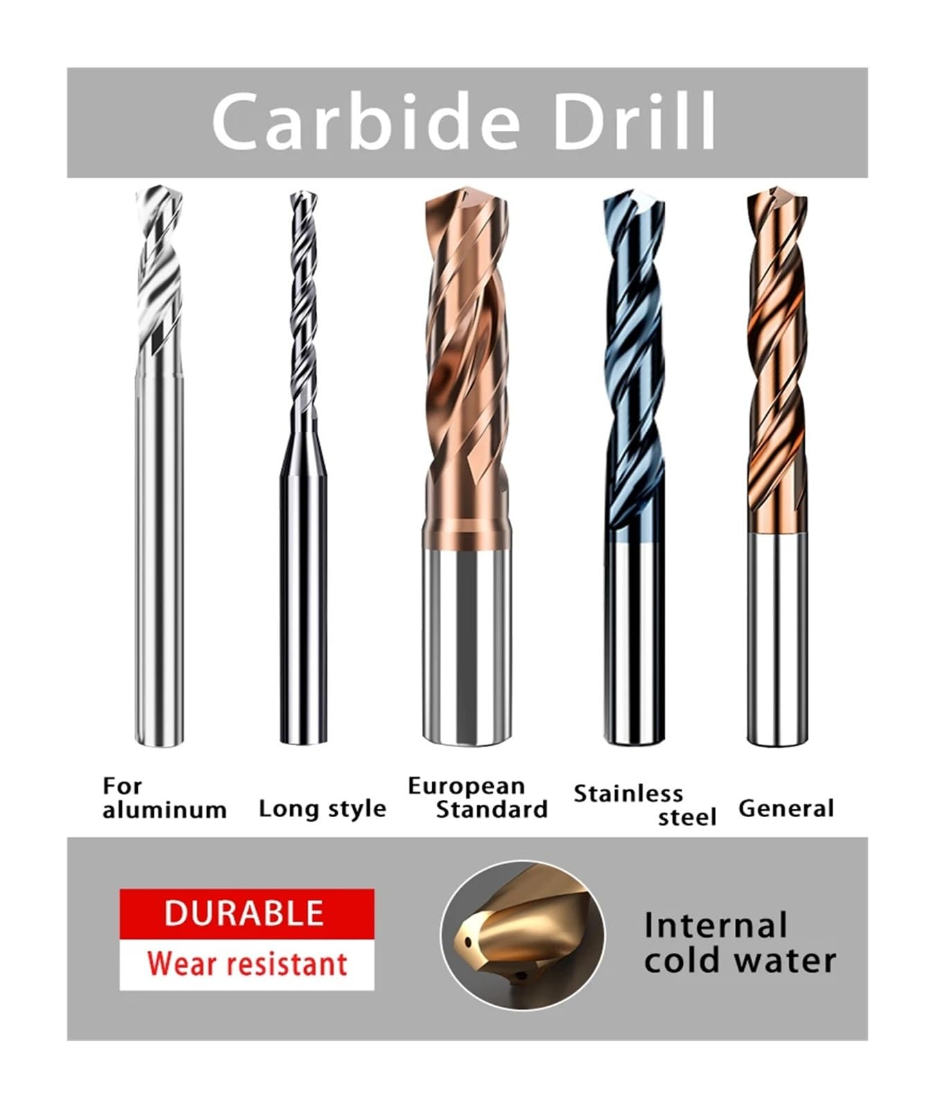 1 Uds. Broca de Carburo de refrigeración externa 3D diámetro no estándar 3,00-9,00mm HRC55/65 refrigeración interna de tungsteno sólido(8.80mm)