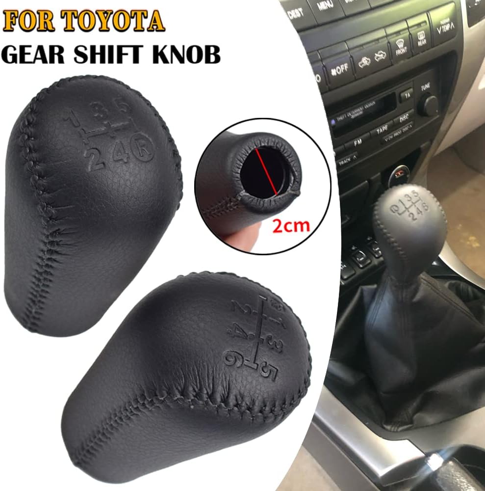 Leather Gear Shift Knob for Toyota Hilux Mk6 MK7 Sr5 Vigo Revo Pickup Fortuner (5 Speed)