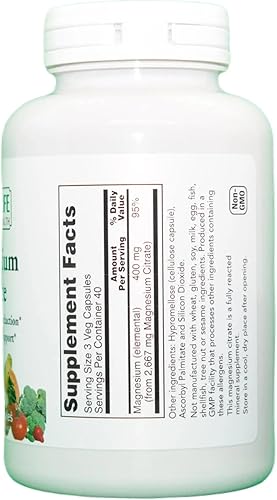 Miniatura 2 de Citrato de magnesio, soporte nervioso, 400 mg, 120 cápsulas vegetales