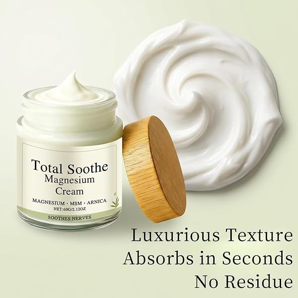 Total Soothe Magnesium Cream, Magnesium MSM & Arnica Muscle Relief Cream for Joints, Knees & Back, Fast-Absorbing, Non-Greasy Body Moisturizer for Muscle Soreness & Recovery-2.12 oz - 3
