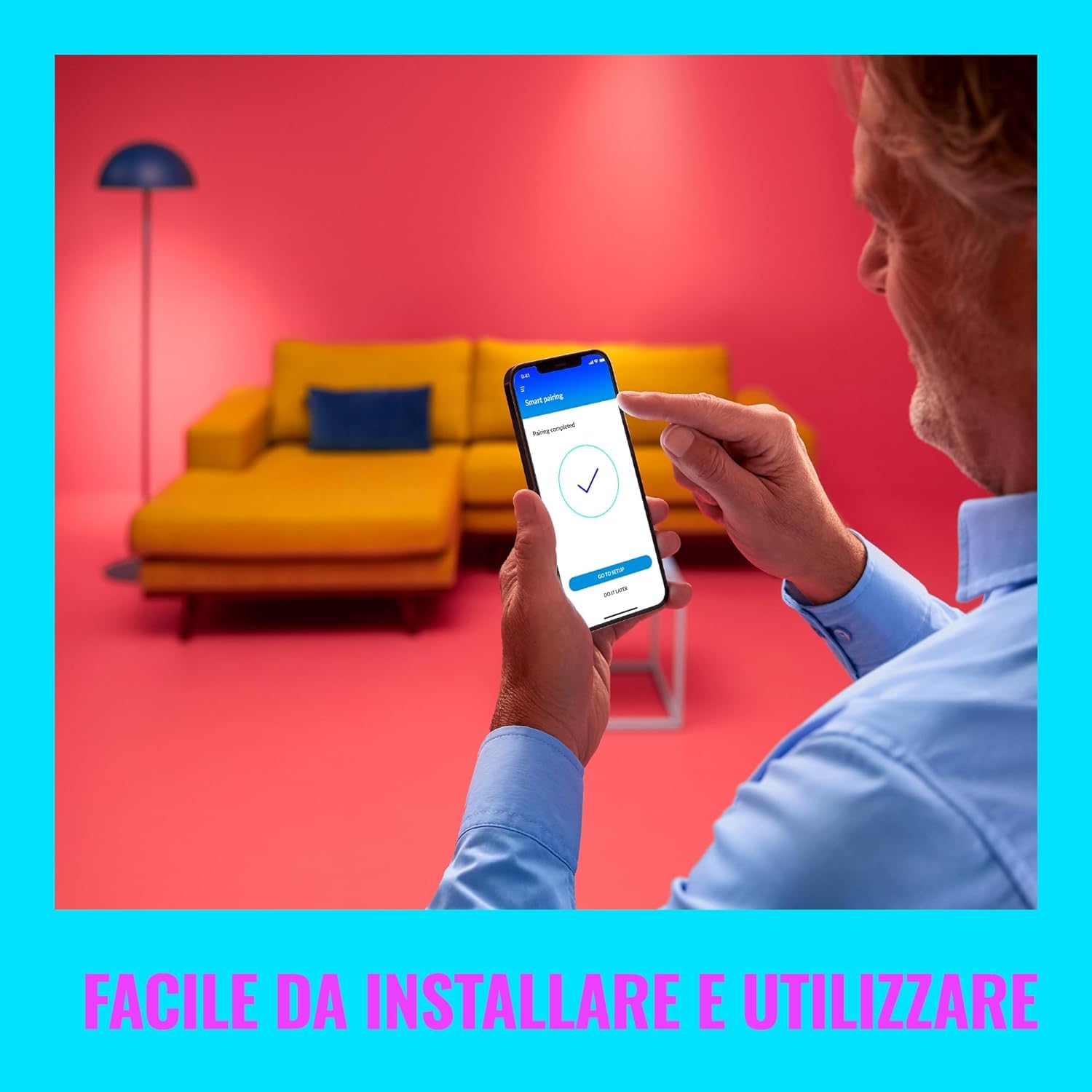 WiZ Lampadina Smart WiFi, Luce Bianca o Colorata Dimmerabile, E14, 40 W, Tecnologia SpaceSense, Controllo Vocale (Alexa, Apple HomeKit, Google Home)