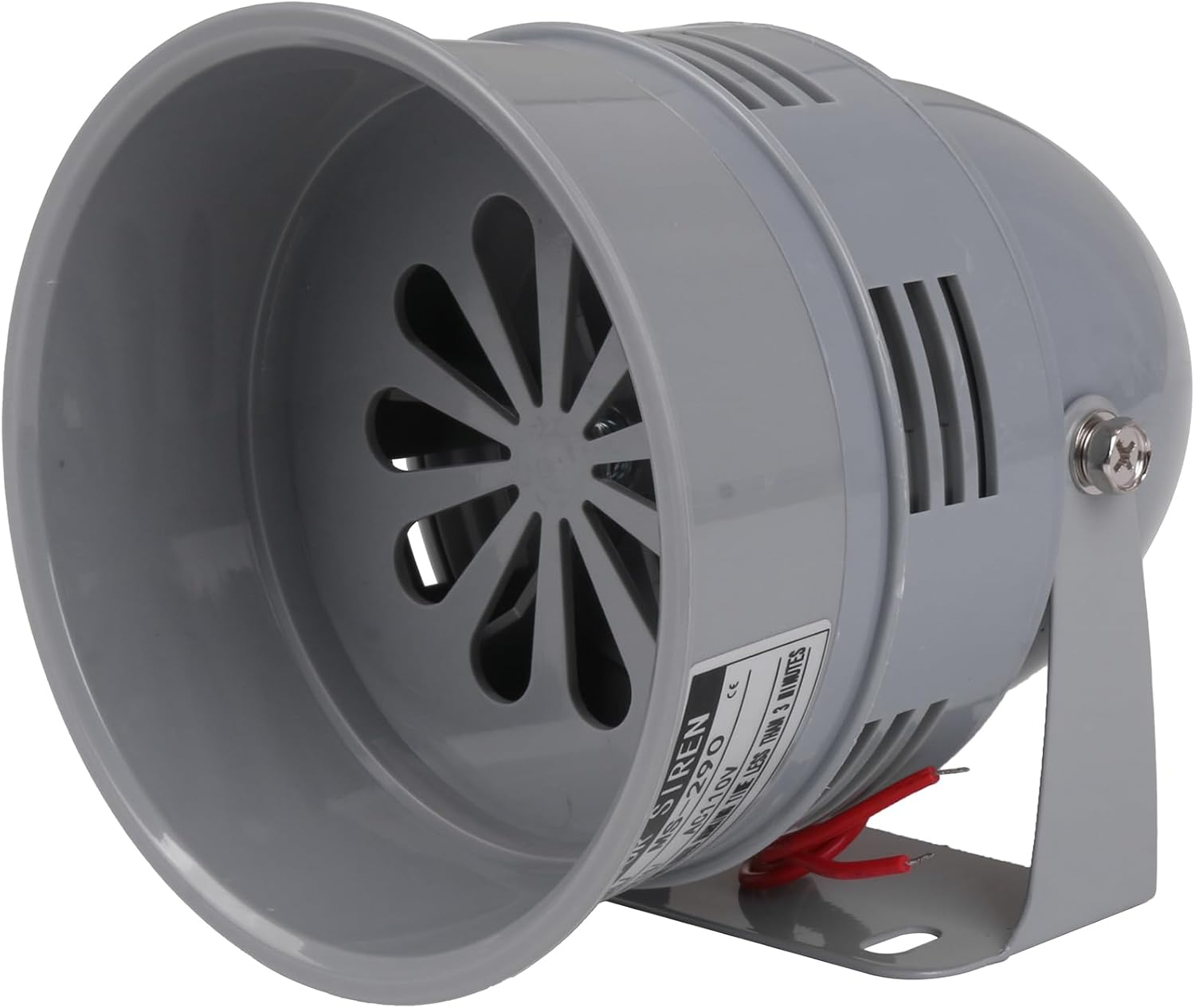 Mxfans AC110V MS-290 Grey Plastic Mini Motor Siren Sound Alarm Industrial Accessory