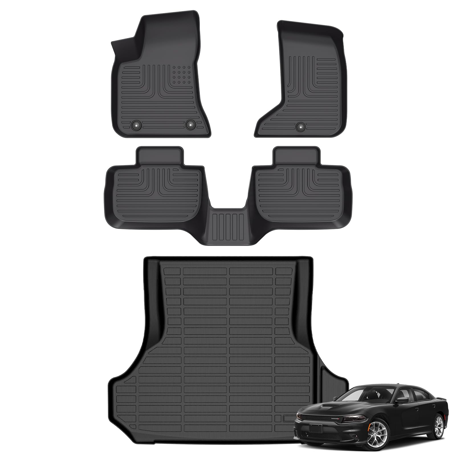 Floor Mats &amp; Cargo Liner for Dodge Charger RWD 2011-2023