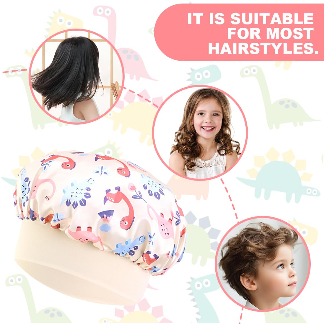 Cuffia Notte In Seta Per Bambine - Doppio Strato, Elastica, Per Capelli Ricci - Foto 9