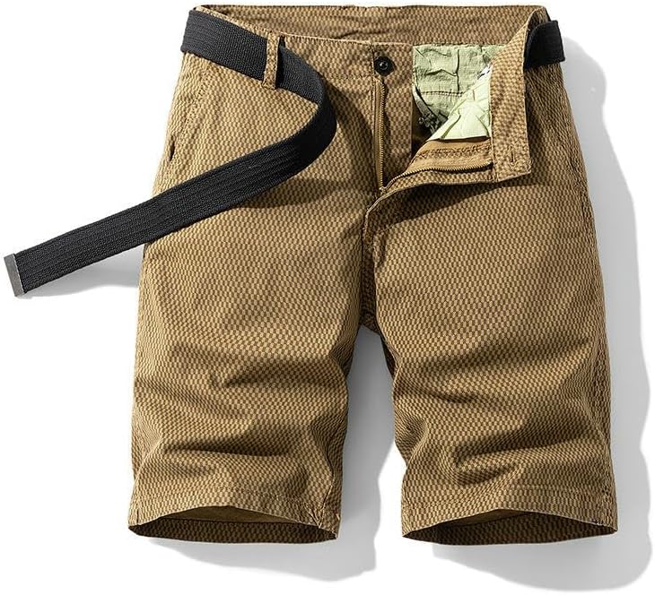 Men's Summer Thin Casual Trousers Cotton Mid-Length Retro Washed Printed Simple Shorts