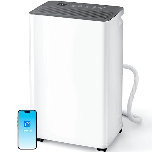 2500 sq.ft Dehumidifier for Basement, Smart APP WiFi Control,35 Pint Dehumidifiers for Home with Drain Hose, 24H Timer & Child Lock, Quiet & Eco, Ideal for Large Rooms, Bathroom, Bedroom, New Upgraded