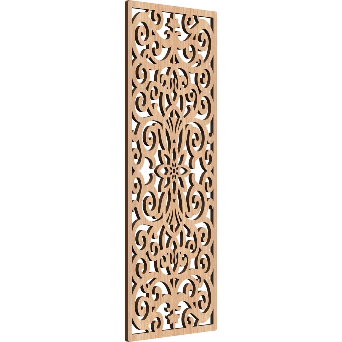 Buel Decorative Pierced Fretwork Wood Wall Panels, 11 3/8"W x 29 3/8"H x 1/4"T, Hickory