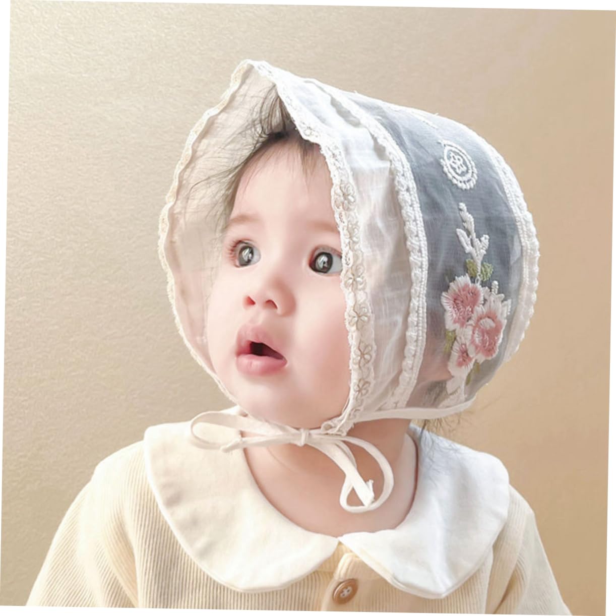 VANZACK Sombrero de Sol para Protección UV Gorro para Bebés y Accesorio Fotográfico para Niñas Vintage y Transpirable para Ocasiones Especiales
