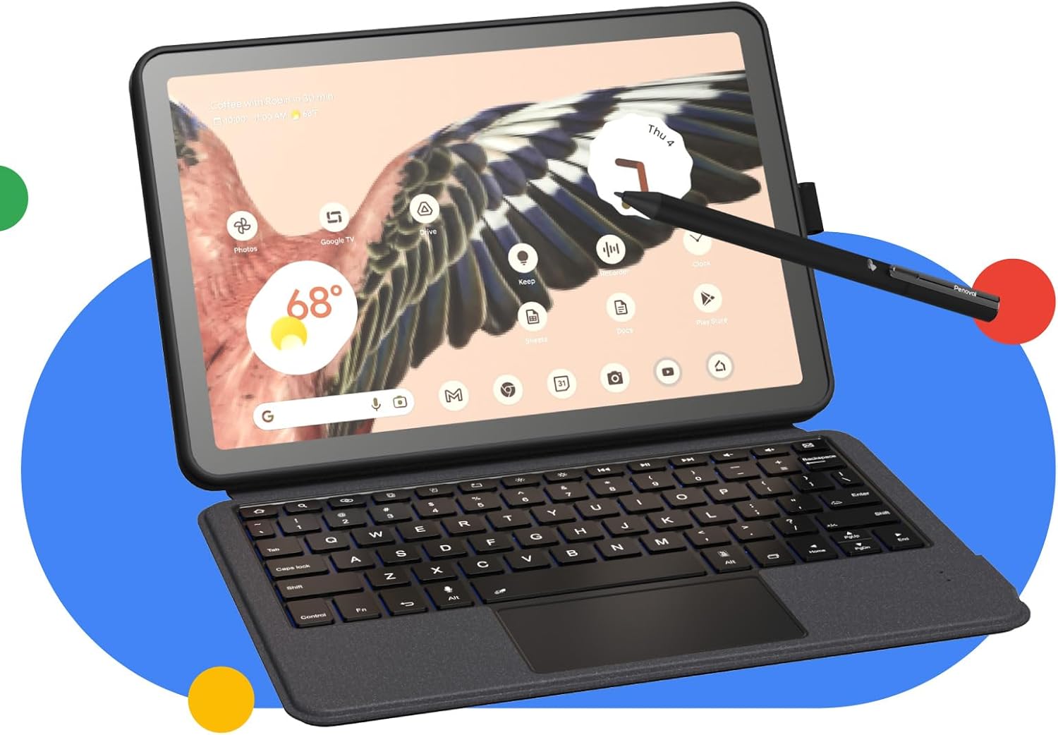 EIP Google Pixel Tablet Bundle Basic(Lite) : Keyboard Case, USI2.0 Lite Stylus