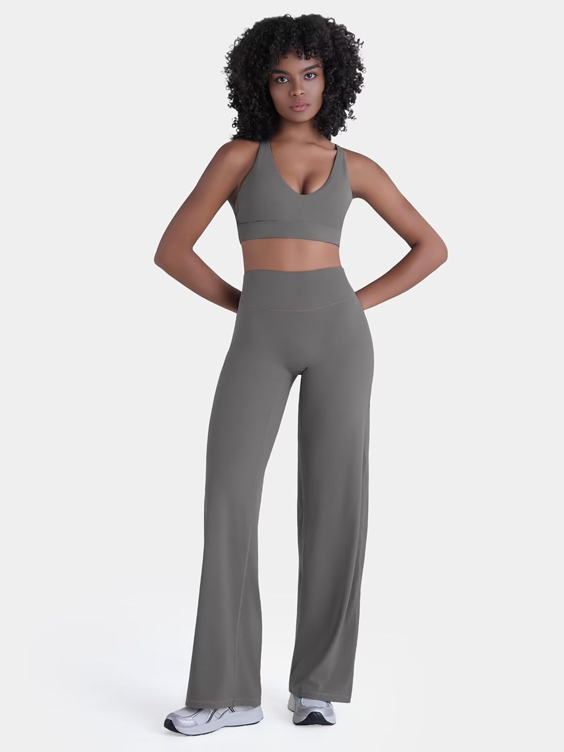 Sunzel Women's Butt Lifting Wide Leg Yoga Pants High Waist Tummy Control No Front Seam Straight Leg Workout Gym Bottoms - Image 6