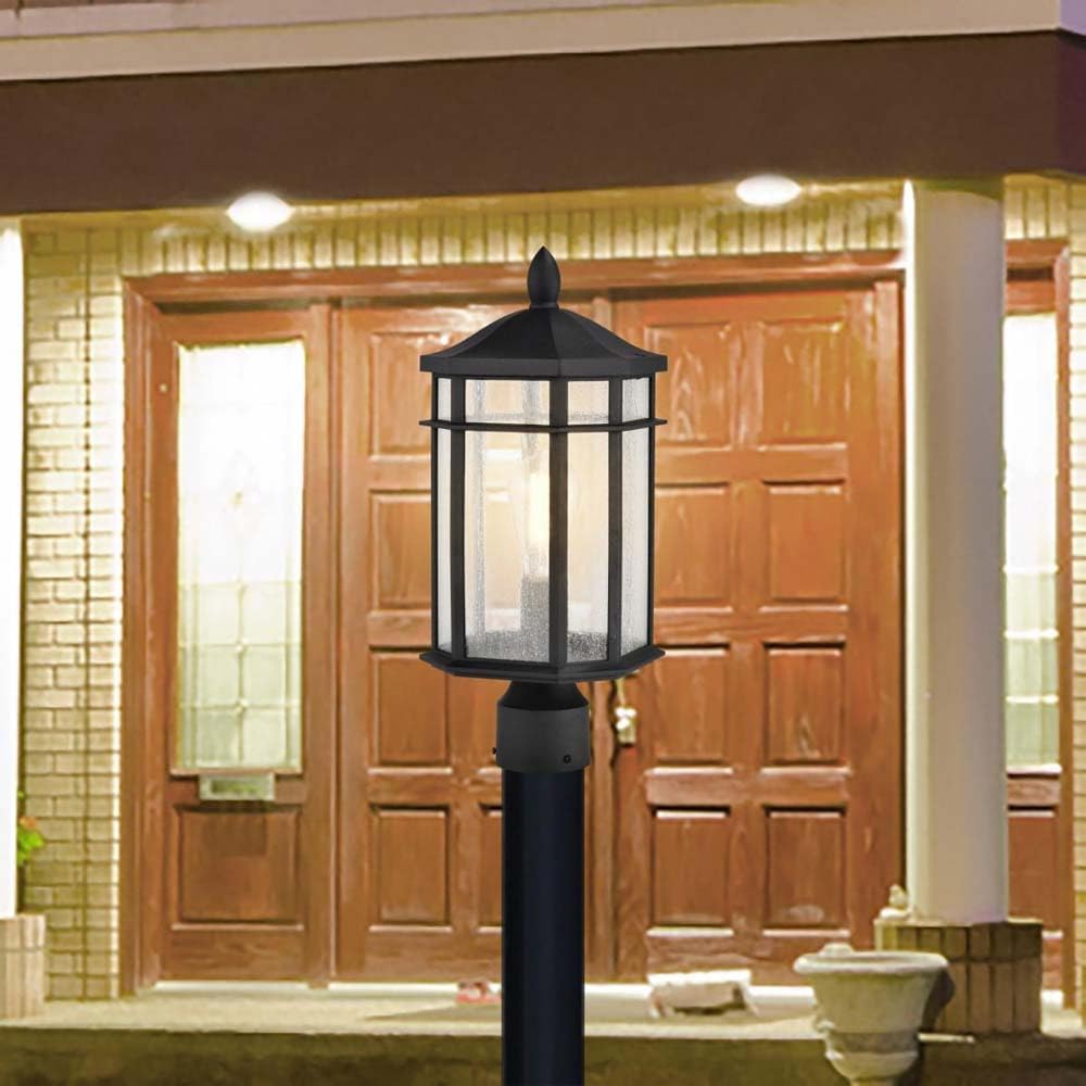 Nuvo 60/5758 Raiden 1-Light Outdoor Post Lantern, Matte Black