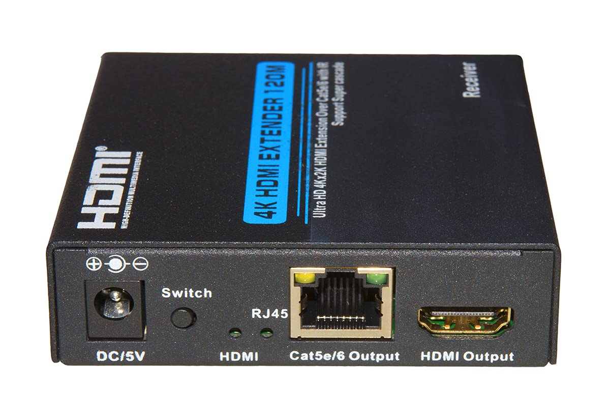 Link LKEXT26 przedłużacz HDMI UHD 4K przez kabel sieciowy Cat 5E/6 do 120 metrów pilot zdalnego sterowania z czujnikami na podczerwień