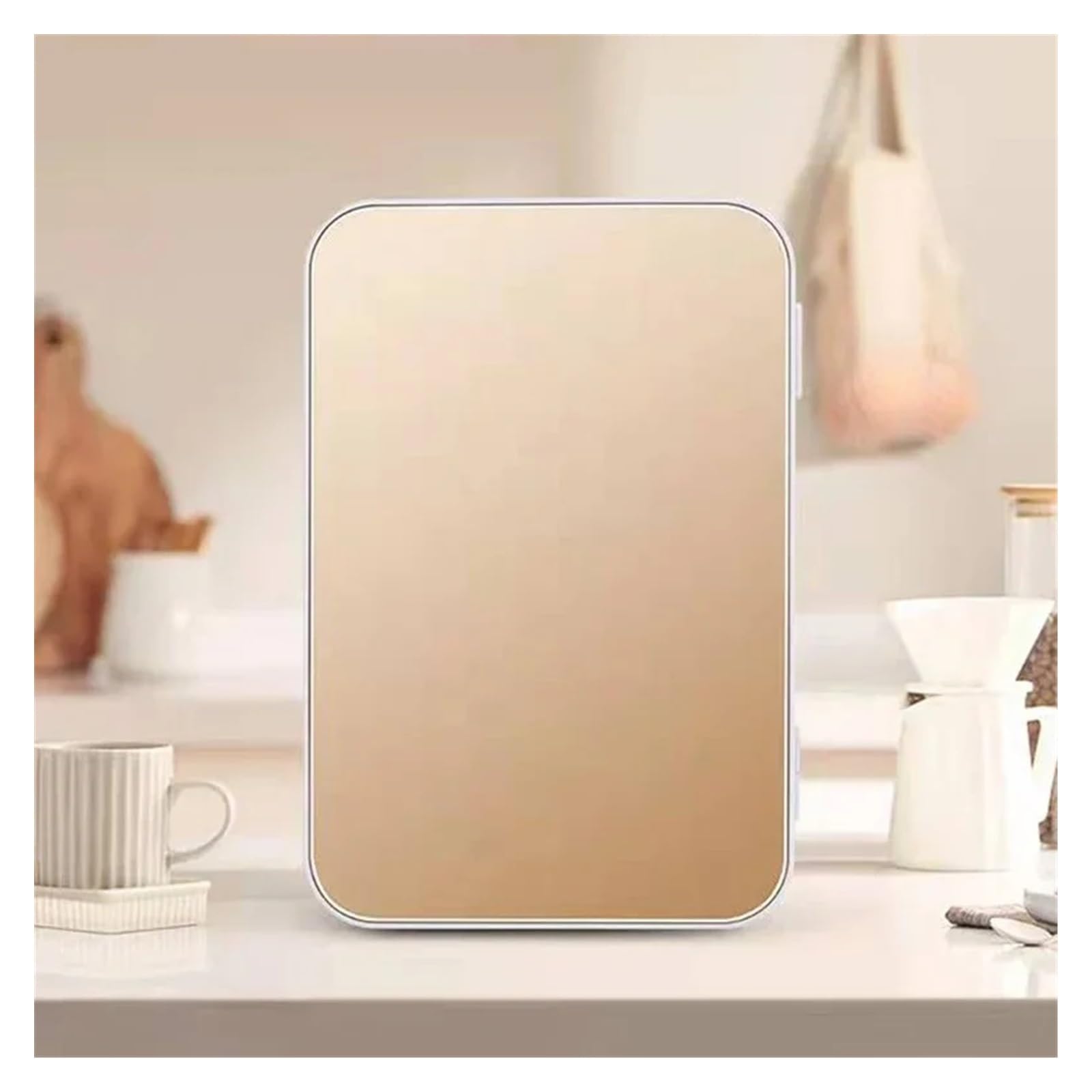 Refrigerador portátil for vehículo de 8 litros, Mini refrigerador for Coche y hogar, Doble Uso for refrigeración, calefacción, Dormitorio, hogar y Belleza.(Gold)