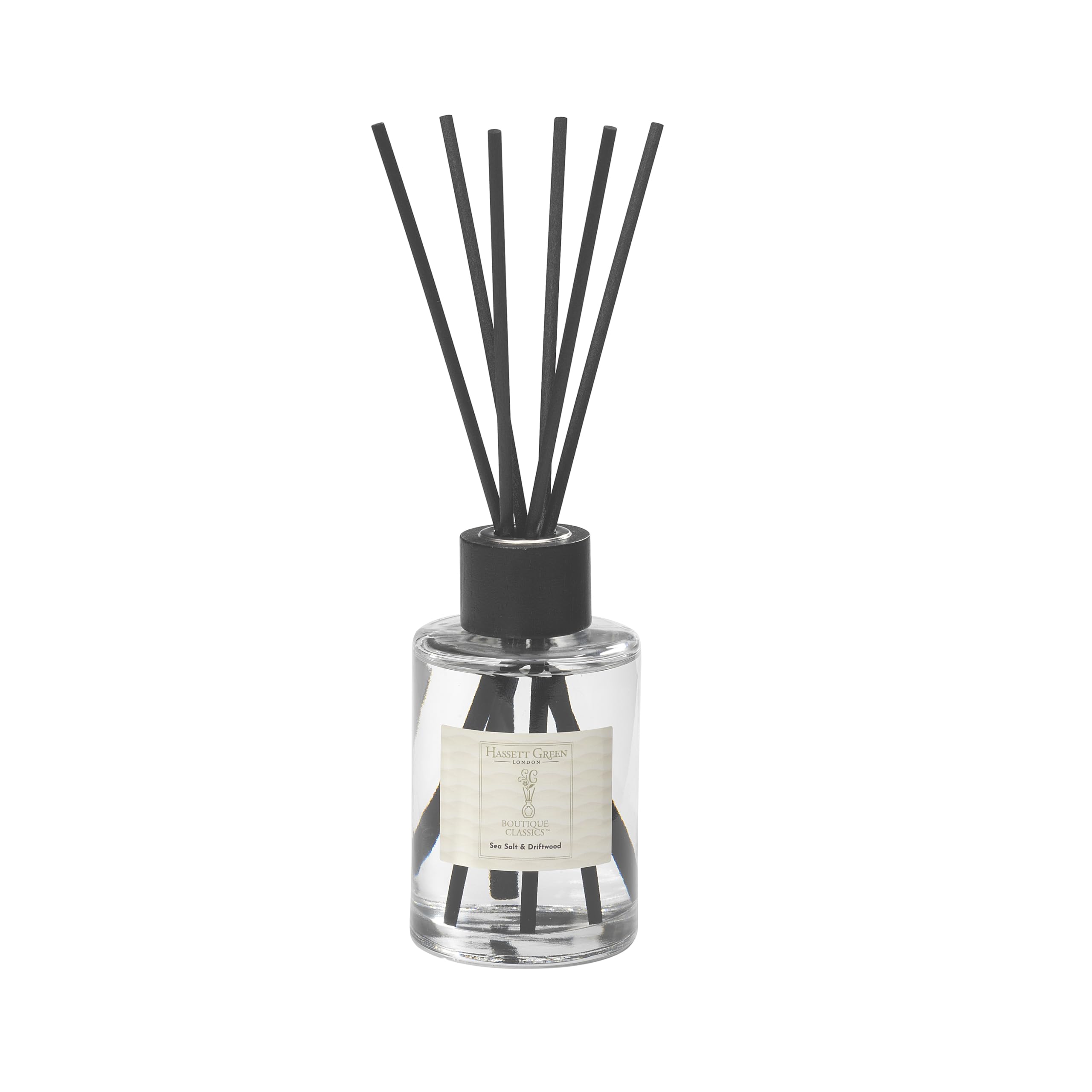 B&Q - Hassett Green LondonSea Salt & DriftwoodLarge Fragrance Oil Reed Diffuser250Ml Glass Bottle With 6 Thick Fibre Reeds