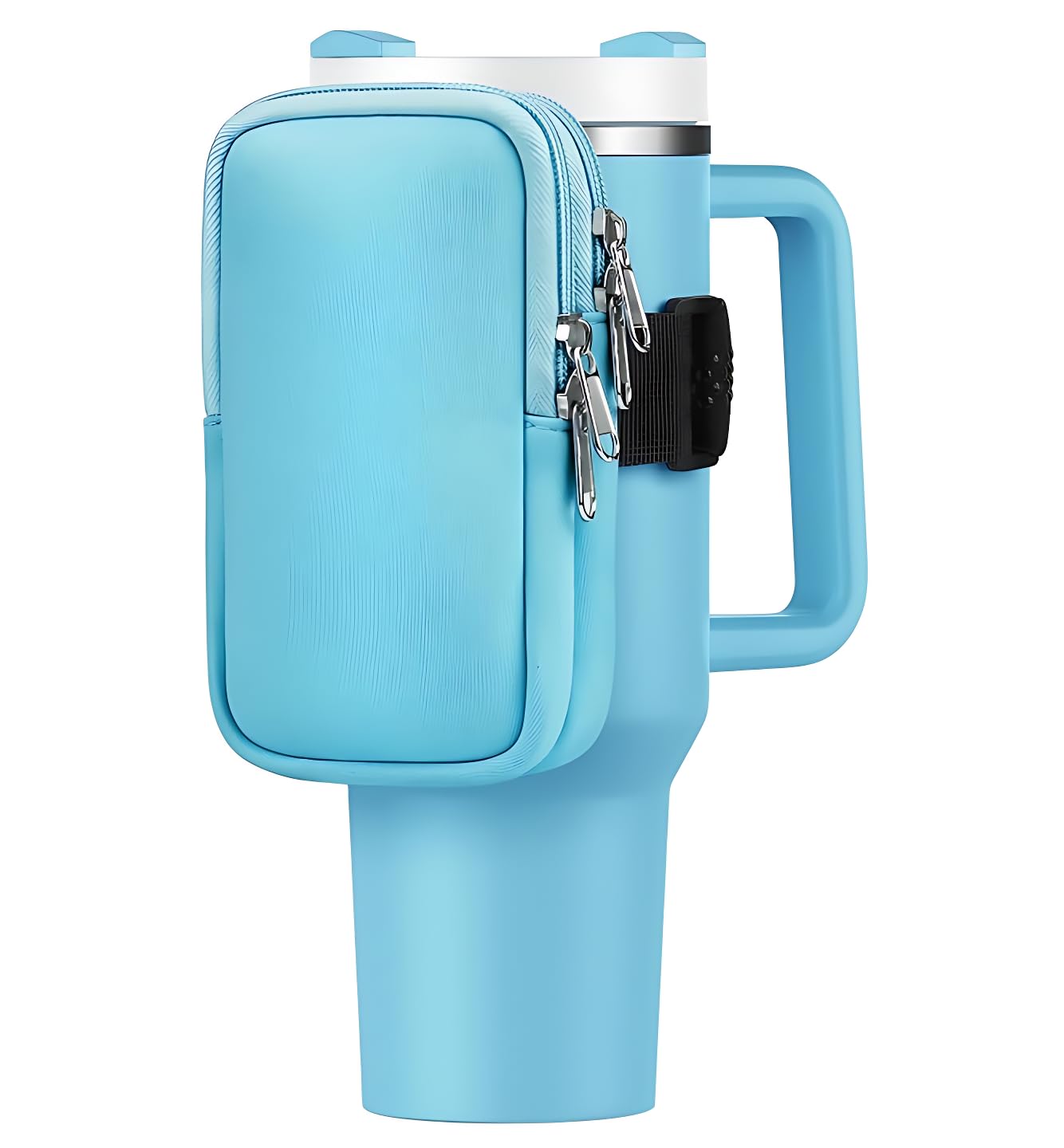 Insulated Stainless Steel Water Bottle with Card Holder and Straw– 1200ml (40oz) Tumbler with Straw & Pouch, 24-Hour Hot/Cold, Leakproof & Anti-Slip Grip