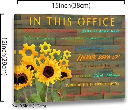 Miniatura 2 de Arte de pared inspirador de girasol para el personal médico, impresiones de equipo de oficina, lienzo enmarcado para pared, arte de pared, regalos