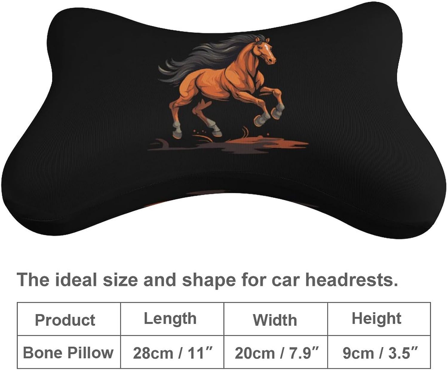 Running Horse 2 Pack Car Neck Pillow Car Headrest Soft Car Pillow for Most Cars