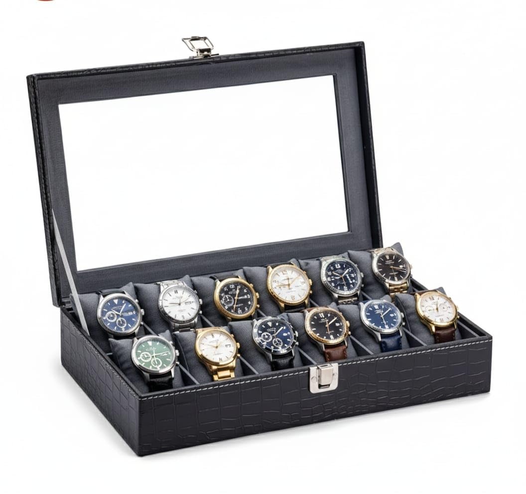 Luxury 12-Slot Watch Display Case - Image 1