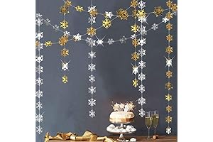 Cheerland Winter Wonderland Kit: Gleaming Gold Snowflakes Garland and Streamers